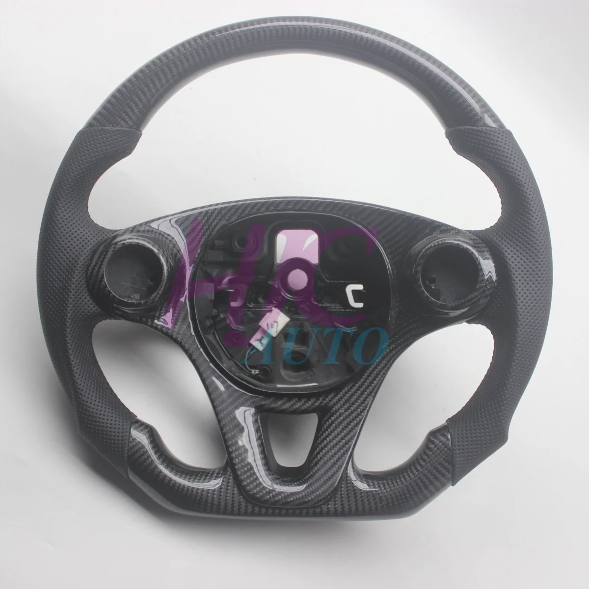 

Replacement Real Carbon Fiber Leather Steering Wheel Compatible With Smart Fortwo 453 2014-2019