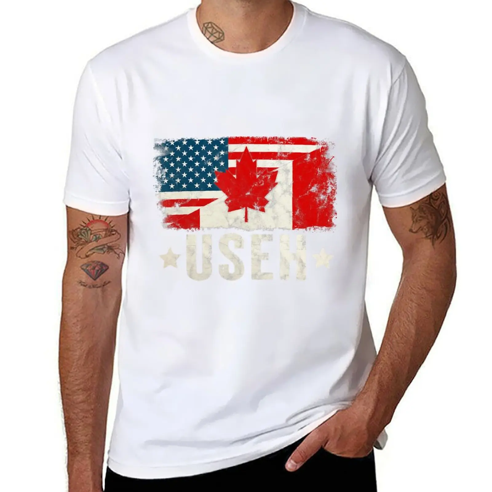 

Us Eh Shirt American Canadian Flag Vintage Canada Day T-Shirt funny t shirts dark humor man t shirt summer T-Shirt