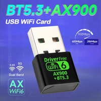 WiFi 6 AX900 Bluetooth 5.3 WiFi USB Adapter Wireless Network Card 2.4G&5GHz Wi-Fi Antenna USB For PC/Laptop Win10/11 Driver Free