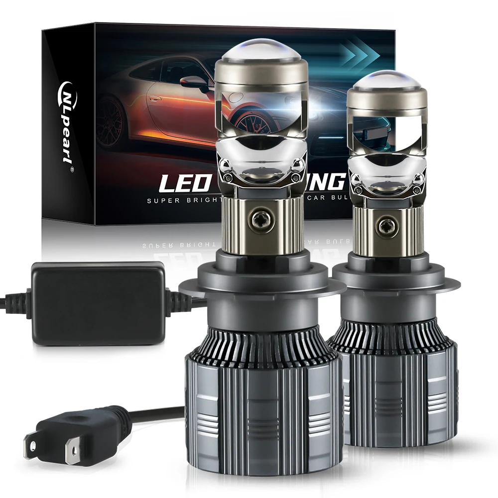 

NLpearl 40000LM H4 H7 Car Headlight LED Motorcycle Projector Lens Headlight Canbus High Power Auto Mini Auto Fog Lamp 12V LHD
