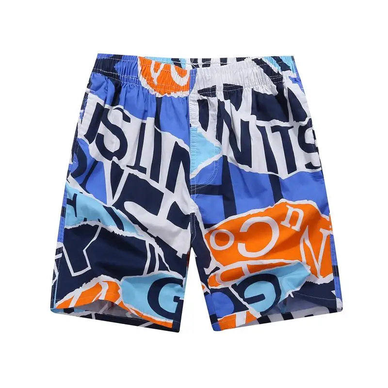 

Летние пляжные брюки из чистого хлопка, мужские свободные домашние брюки большого размера с принтом «пять четвертей», прямые повседневные брюки