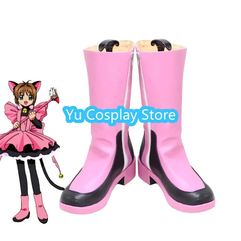 

Yu-Cosplay, розовая сакура, обувь для косплея, аниме-карта Captor Sakura, реквизит для косплея, обувь из искусственной кожи, карнавальные ботинки на Хэллоуин, индивидуальный заказ