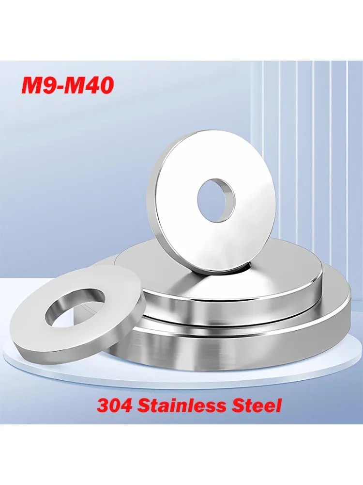 Vergrote pakking 304 roestvrij staal M9 M10 M11 M12 M14 M16 M20 M30 M40 Gladde extra dikke ringen Draaibank-gefreesde platte sluitring - afbeelding 2