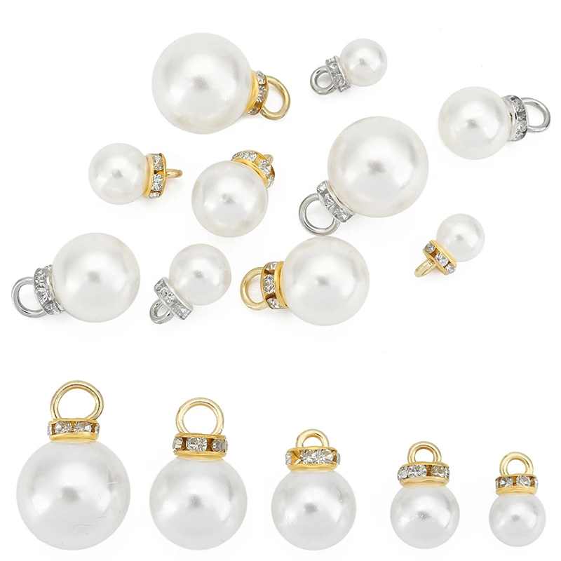 20pcs Acrylic Imitation Pearl Charms Beads 8 10 12 14 16 mm Necklace Earring Pendants for Diy Bracelet Making Jewelry Findings