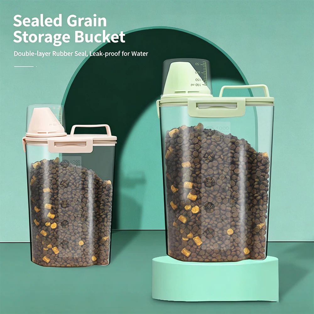

Airtight Pet Food Storage Container with Measuring Cup, BPA-Free Moisture-Proof Dog Cat Food Bin with Seal Lid & Pour Spout