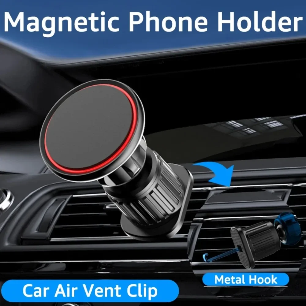 New Magnetic Car Phone Holder 360° Rotation Car Air Vent Clip Strong Magnet Mobile Cellphone Stand for iPhone Xiaomi Samsung