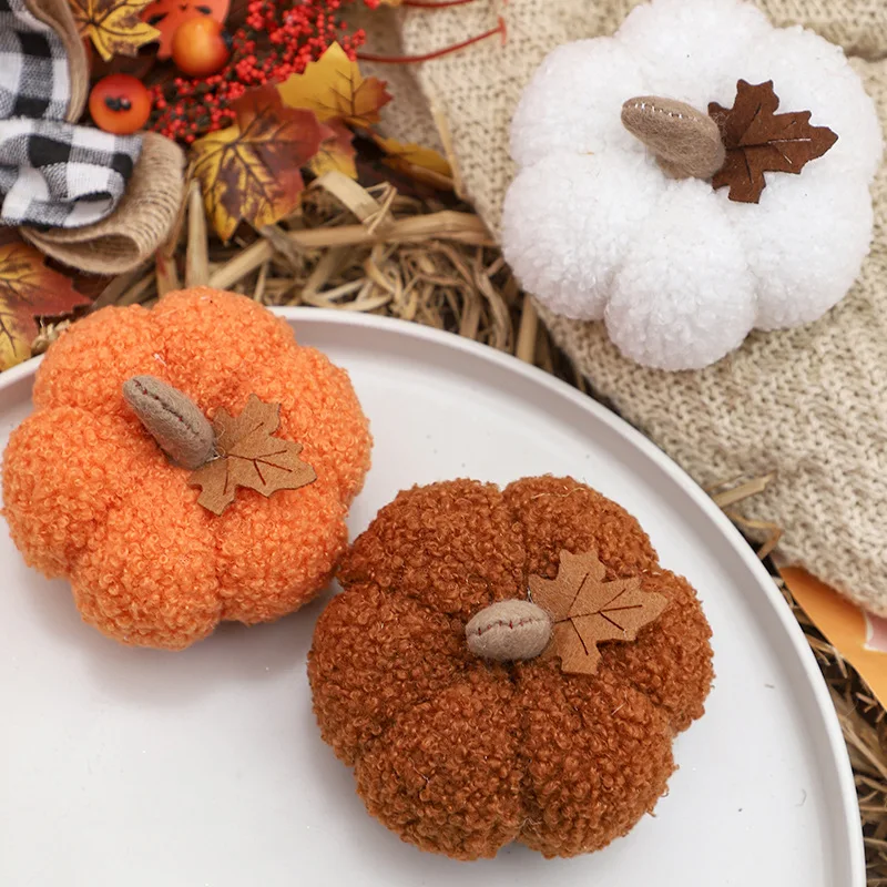 Fluffy Pumpkin Plush Halloween Pumpkin Decor Seasonal Home Accents for Birthday Thanksgiving And Party Favors Decoration Gift. view 2