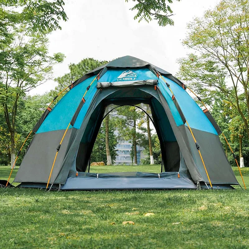 

Portable Folding Automatic Tent, Automatic Speed Open, Beach Picnic, Outdoor Camping, Hexagonal, Rain Protection, Sunscreen