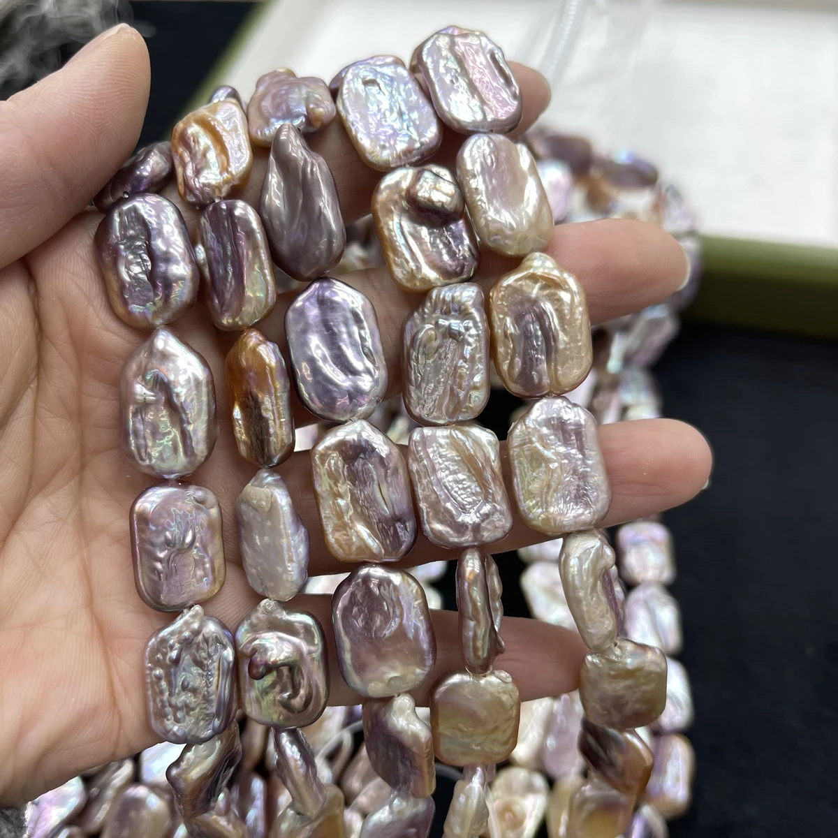 Semi-Finished Natural Freshwater Square Purple Baroque Loose Beads for DIY Necklace Bracelet Jewelry Making Accessories 13x18mm