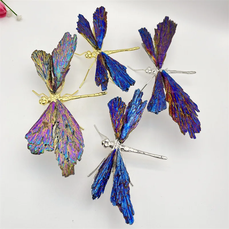 

Crystal Dragonfly Natural Crystal Handmade Handicraft Ornaments Simulated Insects Golden Dragonfly Decorative Figurines