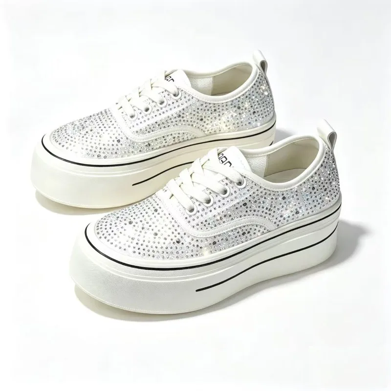 Fashion Womens Shoes Luxury Rhinestone Casual Shoes for Woman New Korean Version Chunky Sneakers Designer Shoes Zapatos De Mujer view 6