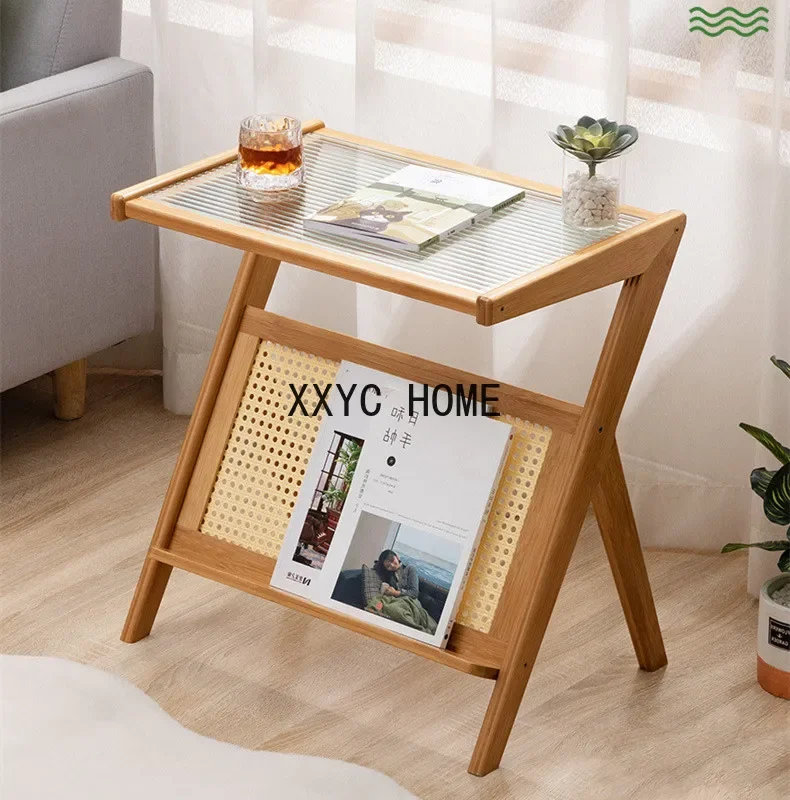 Bamboo Japanese Simple Coffee Table Rack Home Bedroom Bedside Table Sofa Side  Tea Table Debris Organizing Rack