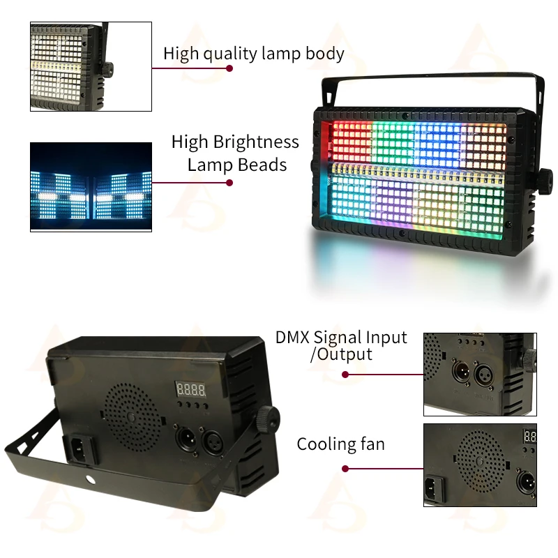 Bühne 60 W Mini LED Strobe Licht RGB 3in1 8 Partition 4 Partition Weiß DMX Super Helle DJ Bar Strobe Bühne Lichteffekte