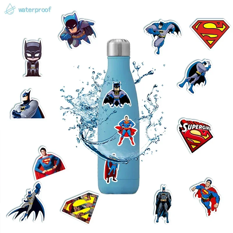 Superman Anime Graffiti décalcomanie Cool Batman autocollants Superman Anime autocollants pour téléphone portable journal tasse valise enfants autocollant jouets