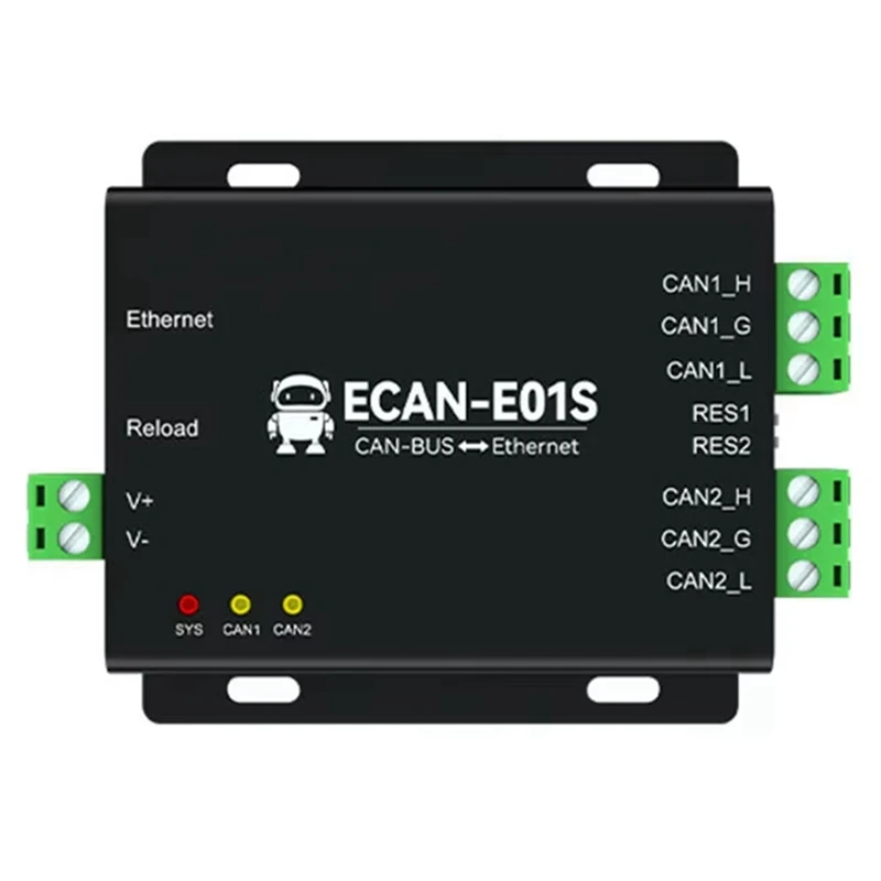An to Ethernet Protocol Converter CDSENET ECAN-E01S CAN 2.0 Relay 2 Way CAN BUS UDP 8-28V RJ45-A69M