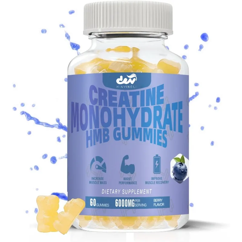 

Adult creatine HMB gummies, support muscle recovery, relieve soreness, improve endurance, non GMO, vegetarian, gluten free