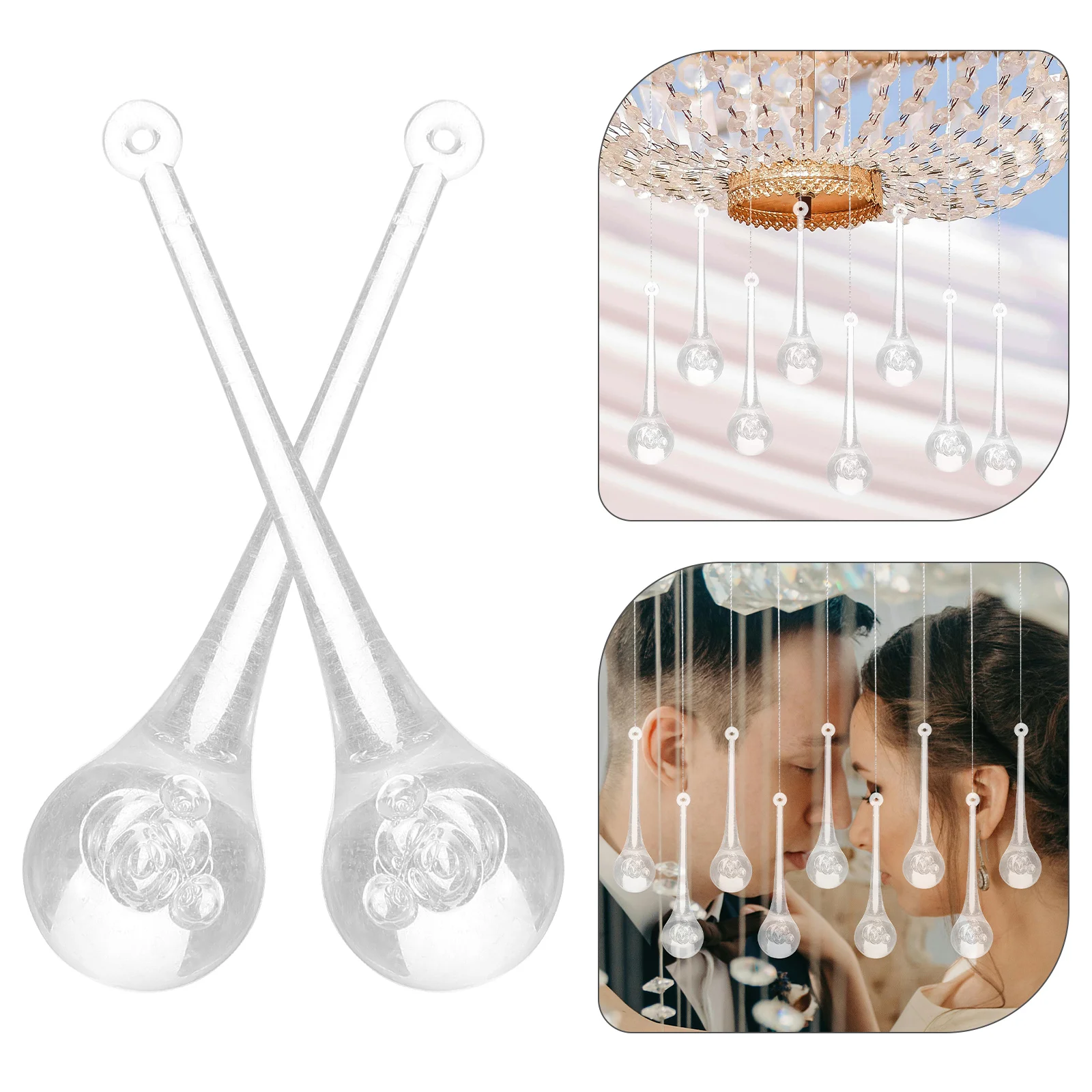 10 قطعة المعلقات الاكريليك المعلقة قطرة الماء قلادة مصباح المعلقات لمشاريع الحديقة الاكريليك الزينة قطرة الماء قلادة #6