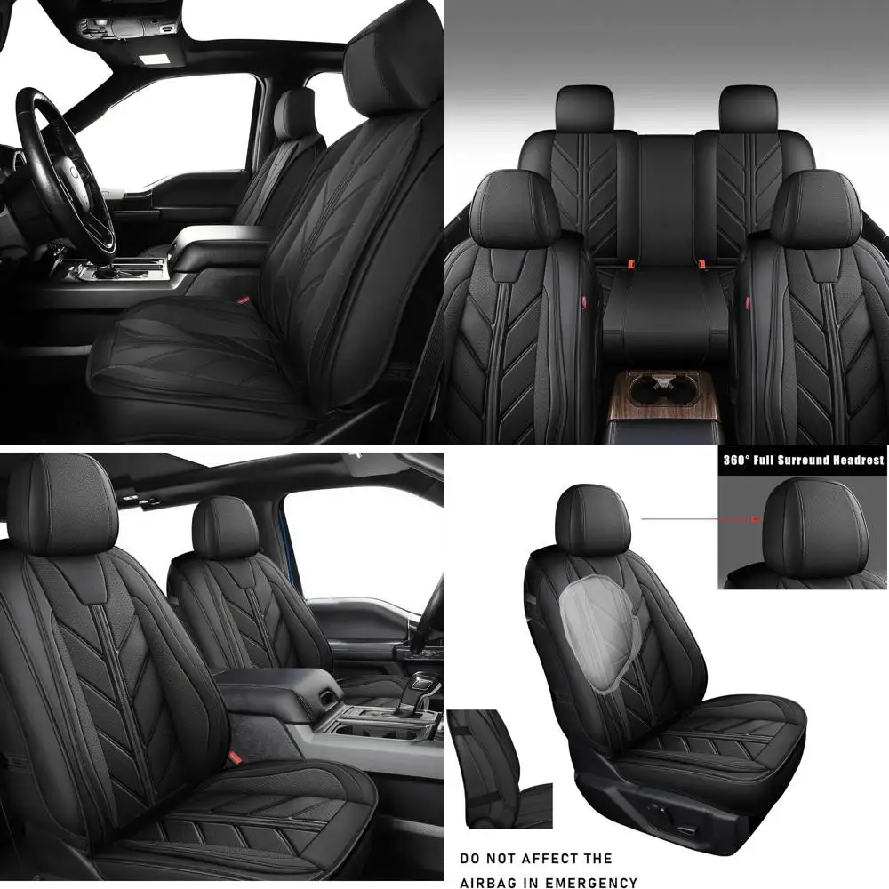 

Truck Seat Covers Compatible with Ford F-150 2009-2025 XL XLT Lariat King Ranch Platinum Tremor Pickup Faux Leather Cushion Prot