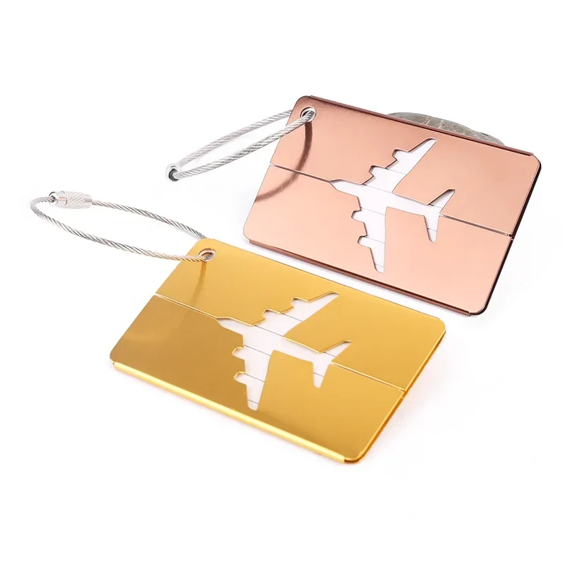 Travel Accessories 1pcs Travel Luggage Tags Baggage Name Tags Aluminum Alloy Suitcase Address Label Holder Metal Luggage Tag