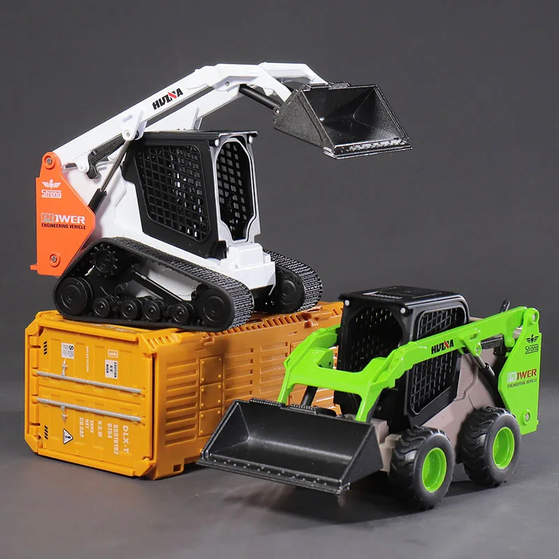 HUINA 1:50 Scale 1705/1706/1707/1708 Die-cast Metal Static Skid Steer Loader Model Zinc Alloy ABS Model Toys for Boys Kids Gifts