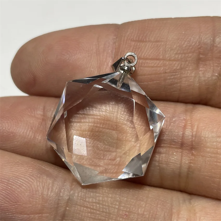 

Натуральный белый кристаллический кулон-гексаграмма, энергетический камень, размагничивающий кристаллический кулон