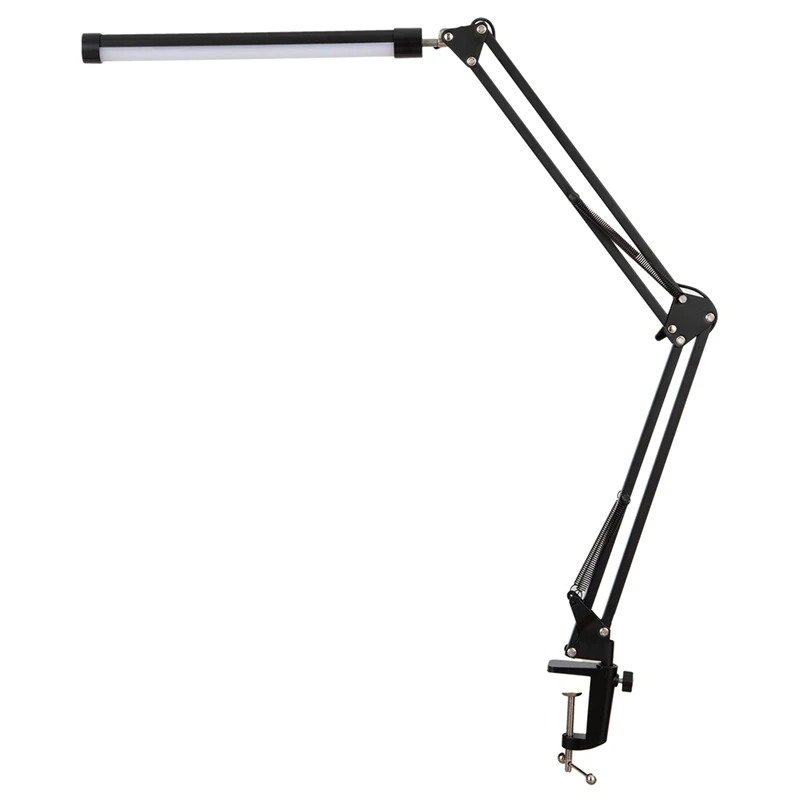 

LED Folding Metal Desk Lamp Clip On Light Clamp Long Arm Dimming Table Lamp Adjustable For Living Room Reading Computers