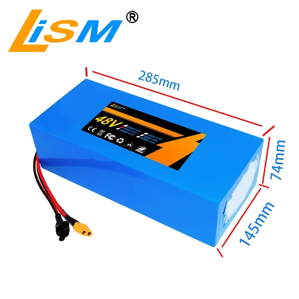 21700 13S6P 48V 60Ah lithium-ion battery pack 2000W power tool battery outdoor backup battery 80A BMS+54.6V charger