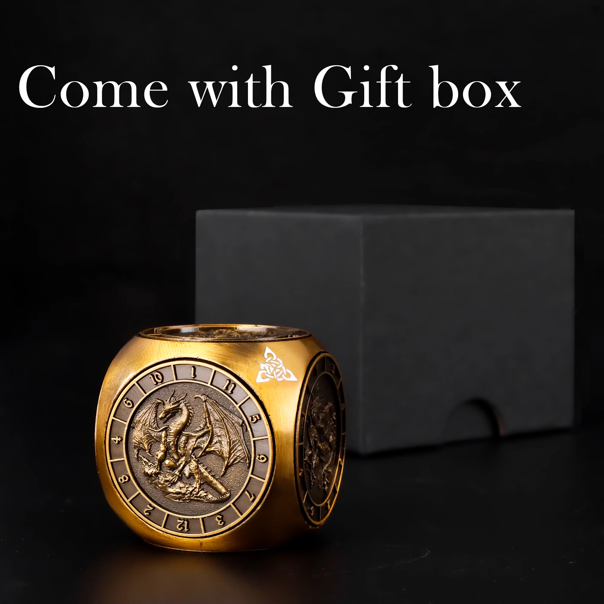 

Набор кубиков-спиннеров DND 7-в-1, металлические 3D многогранные вращающиеся игровые кости с дизайном дракона для подарков DND