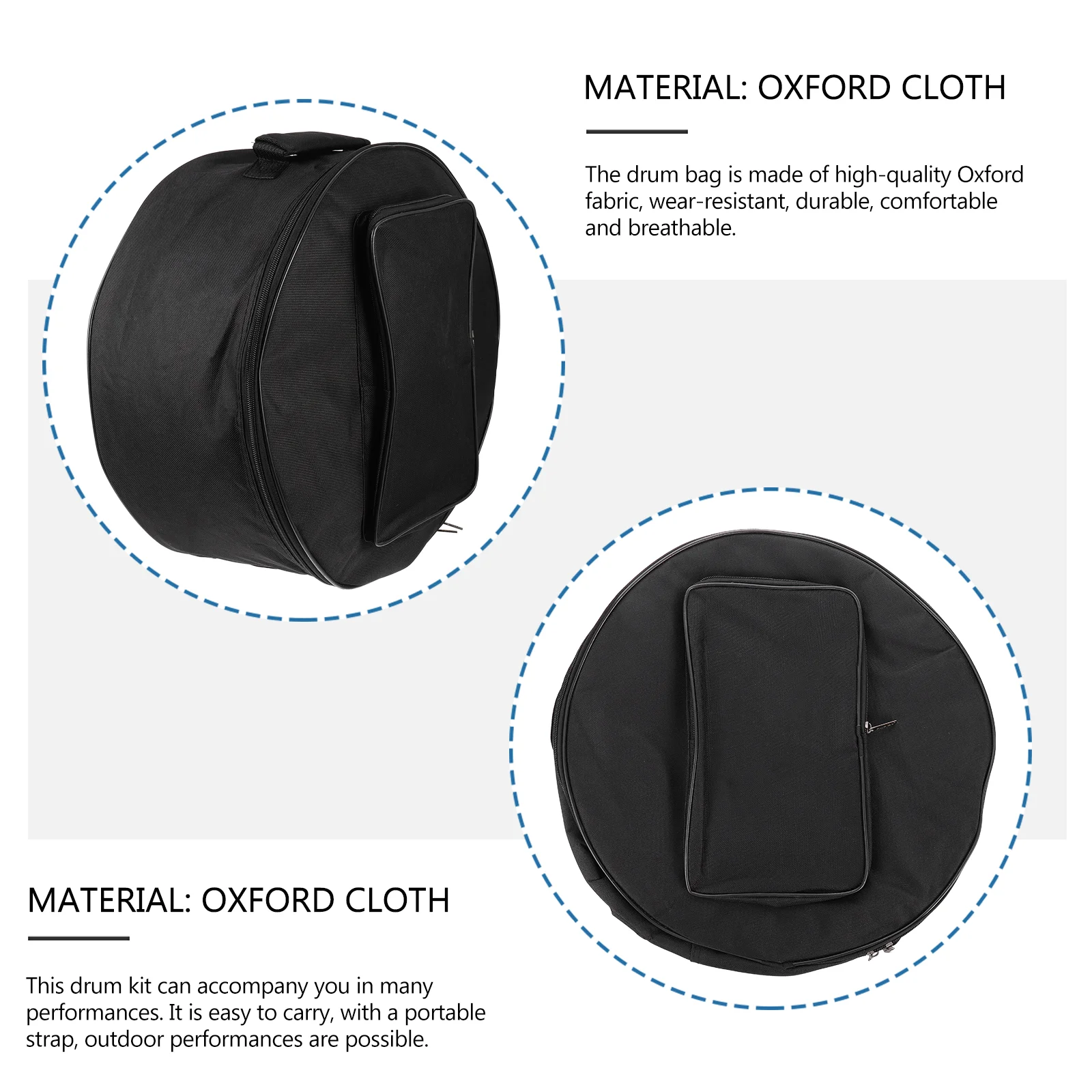 13 -14 Padded Drum Bag Snare Stand Black Tote Accessories Guitar Oxford Cloth