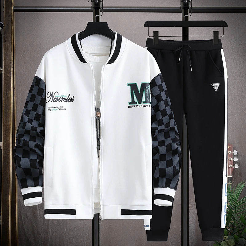 

American Retro High Street Men's Baseball Jaet Casual Spring Autumn Trendy Outerwear Cool Teenage Set Cotton Polyester Blend