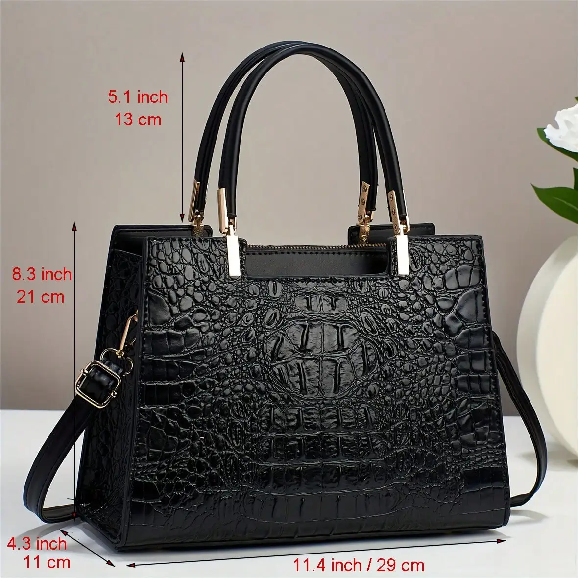 Crocodile Pattern Purses And Handbags For Women Fashion Shoulder Crossbody Tote Bags Stylish Ladies Purses