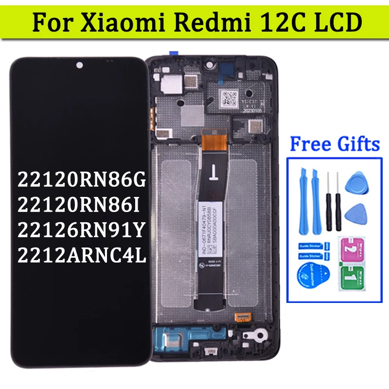 6.71 inches For Xiaomi Redmi 12C LCD Display With Touch Screen Digitizer Replacement Phone Parts Assembly