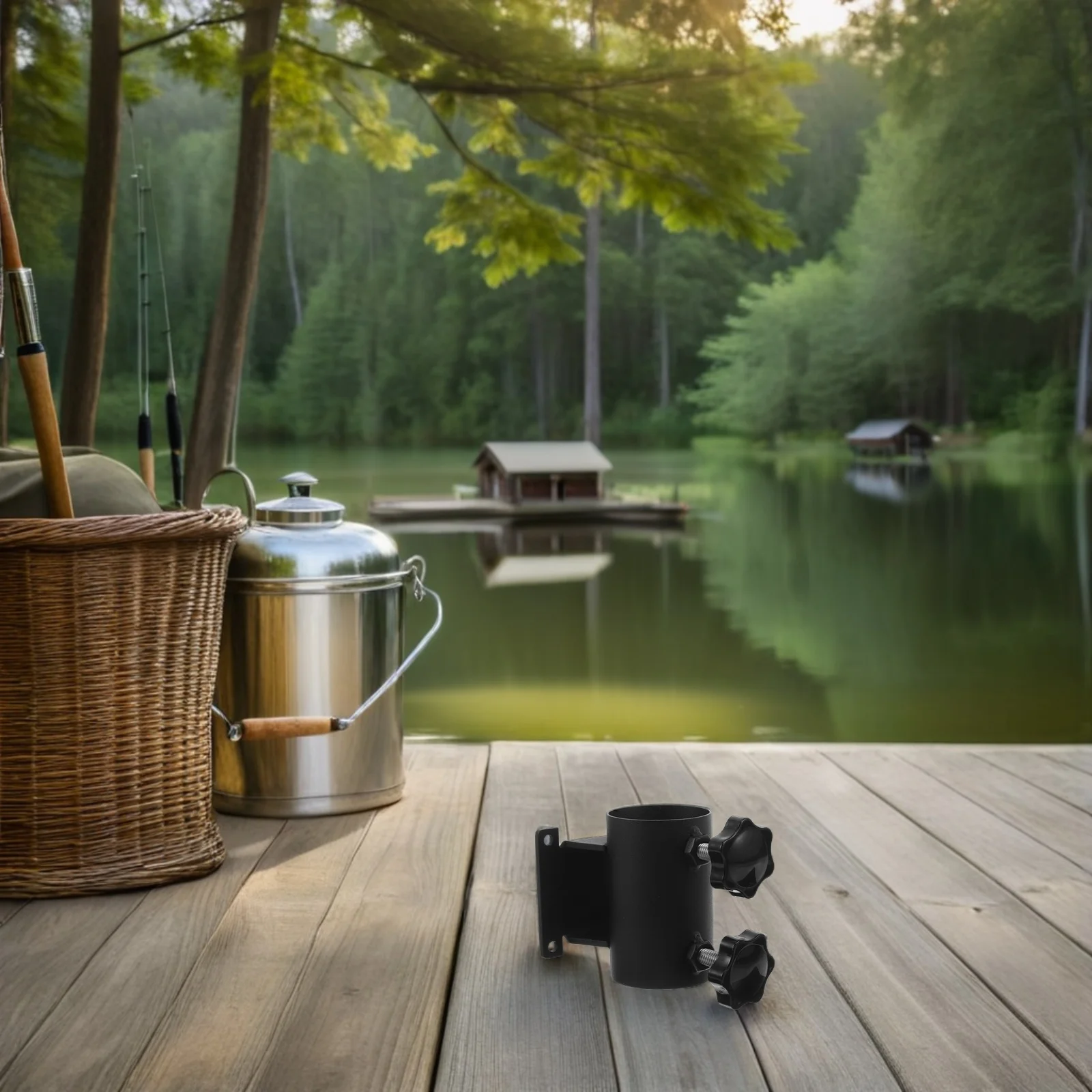 

2Pcs Universal Fit Patio Umbrella Bracket Mount Stable Grip for Balcony Deck Courtyard Outdoor Use Portable Patio Umbrella Base