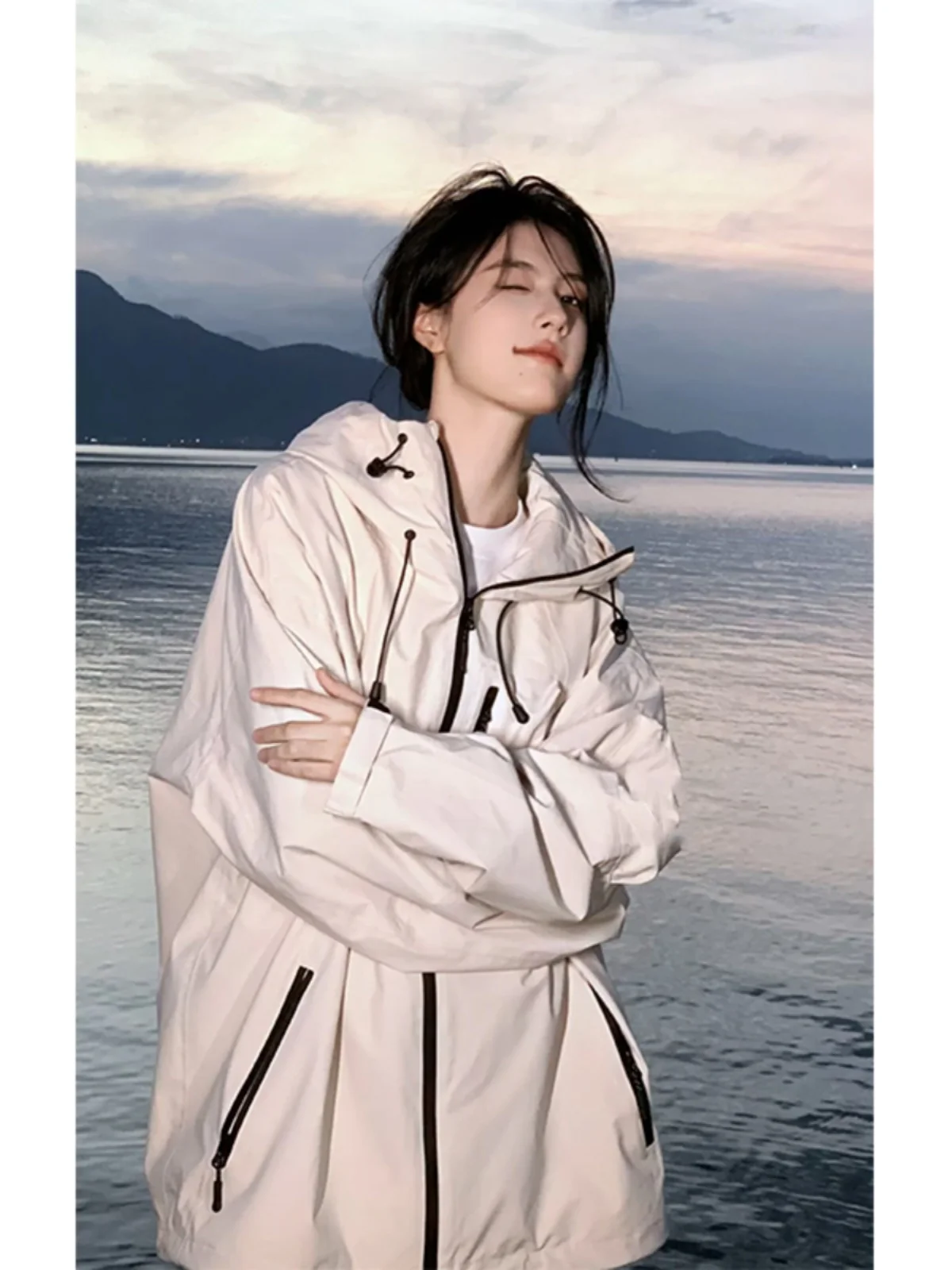 

Khaki Outdoor Climbing Jaet Men's Autumnal Functional Waterproof Mountain Clothing High-End Zipper Hooded Outerwear