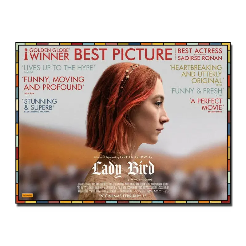 0258-saoirse-ronan-комедийный-фильм-Леди-Птица-фильм-шелковый-принт-художественный-постер-домашний-декор