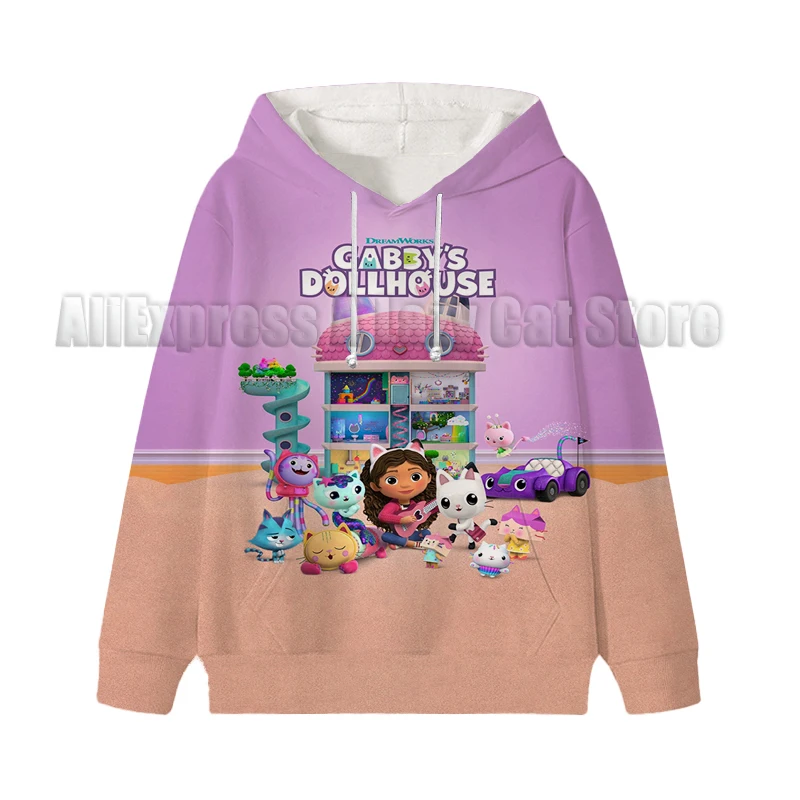 Gabby Dollhouse Sweater Mercat Toddler Baby Boys Girls Clothes Cat Car Sweatshirt Tops Girl Autumn Winter Hoodies Coat Clothing