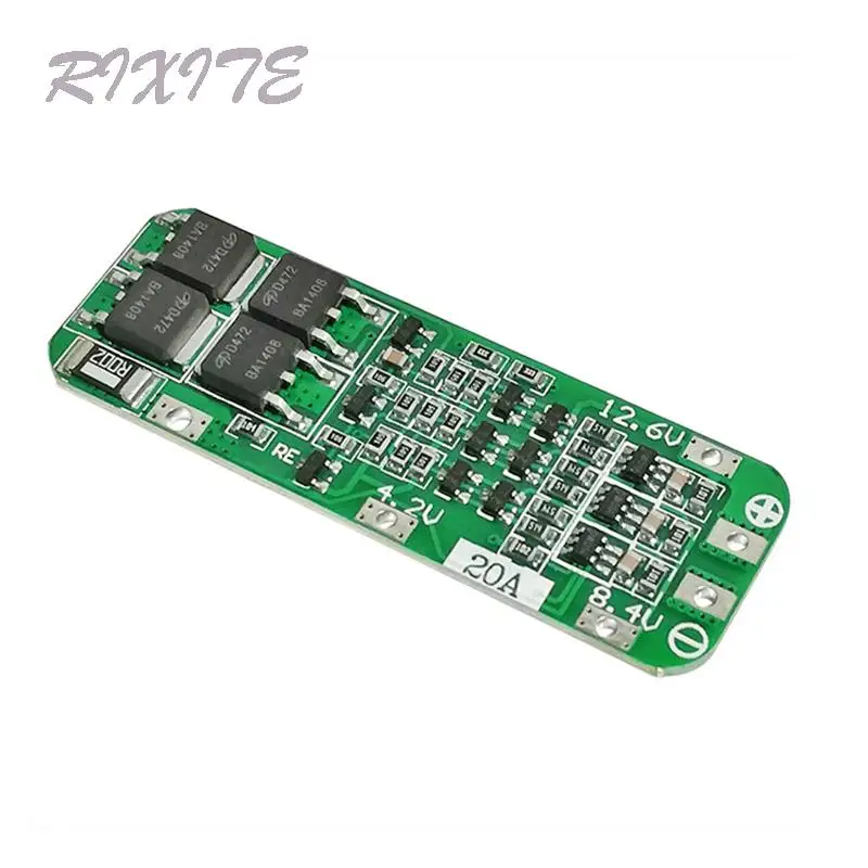 リチウムイオン電池3s,20A,18650 mAh,充電器,PC,ドリルモーター用保護ボード,12.6V,59x20x3.4mm