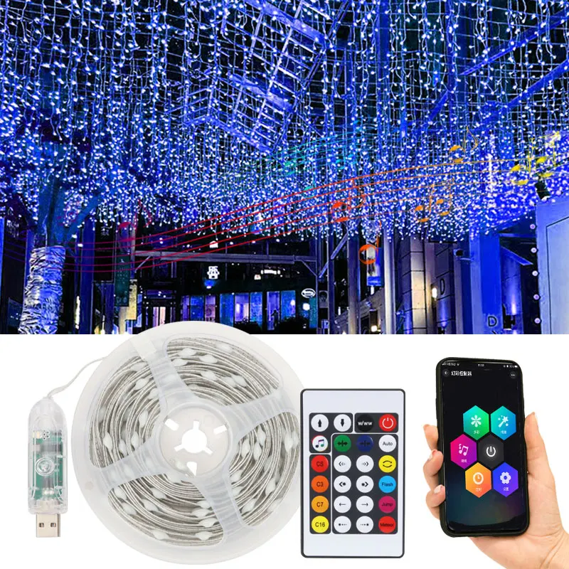 

Christmas Fairy Light Led APP RGB 10M LED Strip Decoration Festoon Street Garland Indoor Outdoor Wedding New Year Atmosphere Led