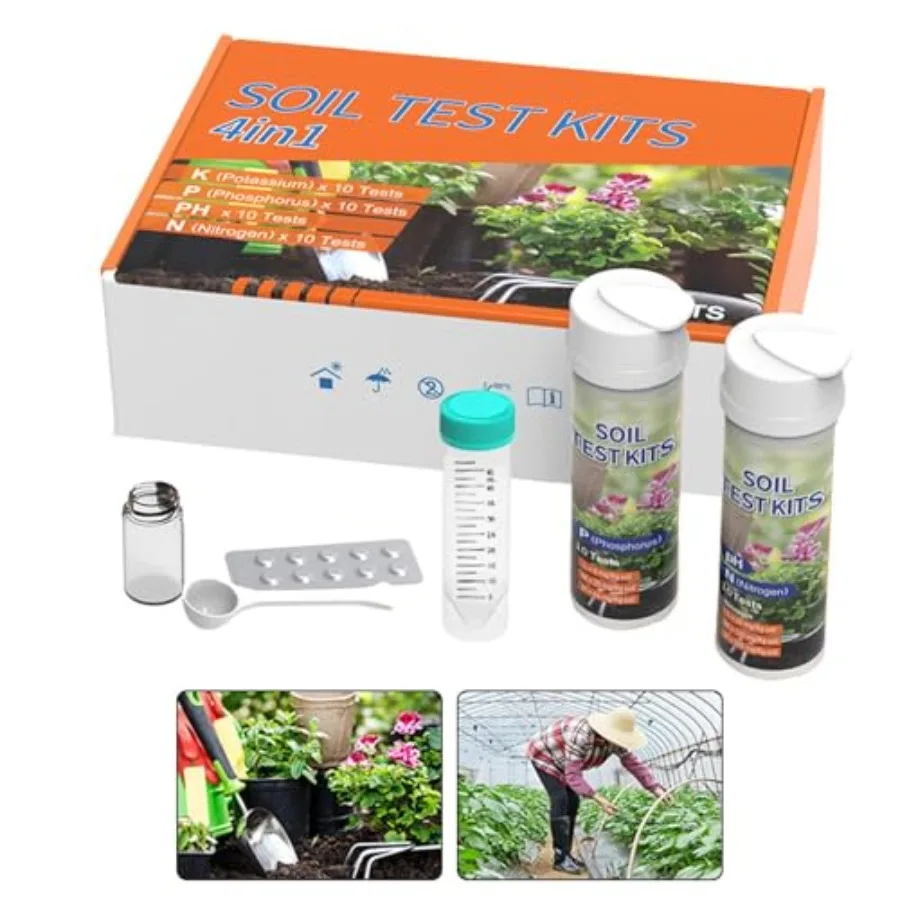 Oil PH Test Kit - 4 in 1 Analyzer Device, Nutrient Measurement Probe, Moisture Fertility Light Condition Detection System, Gard