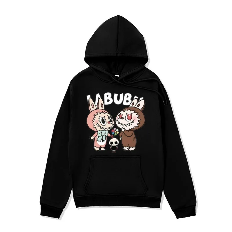 Popular All Over Thailand Labubu New Anime Men's Women's Hoodie Autumn And Winter Velvet Jacket Plus Size Top