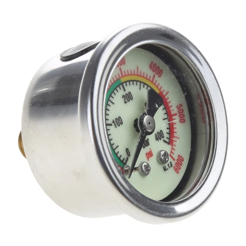 Pool Filter Pressure Gauge Stainless Steel-Case 0-6000/ 0-40MPa Durable Fuel-Pressure Regulator