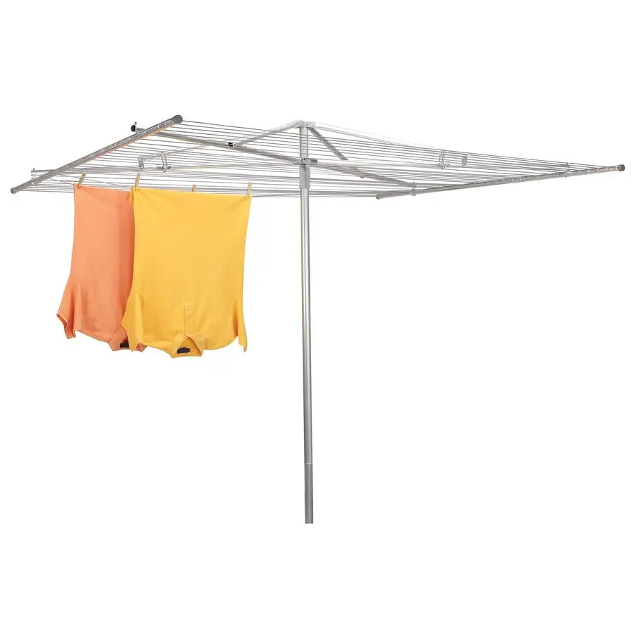 

171301 Rotary Outdoor Umbrella Drying Rack Aluminum 30Lines with 210 ft. Clothesline,Silver