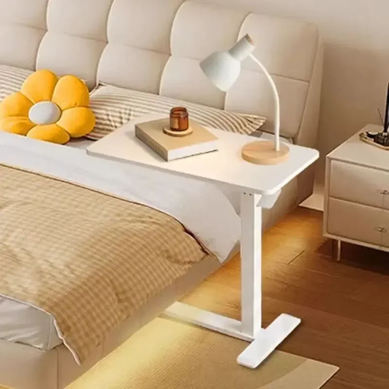 Mesita de noche para sofá, escritorio móvil de altura ajustable, ruedas ocultas, soporte para ordenador portátil, mesa de pie para sala de estar, habitación práctica