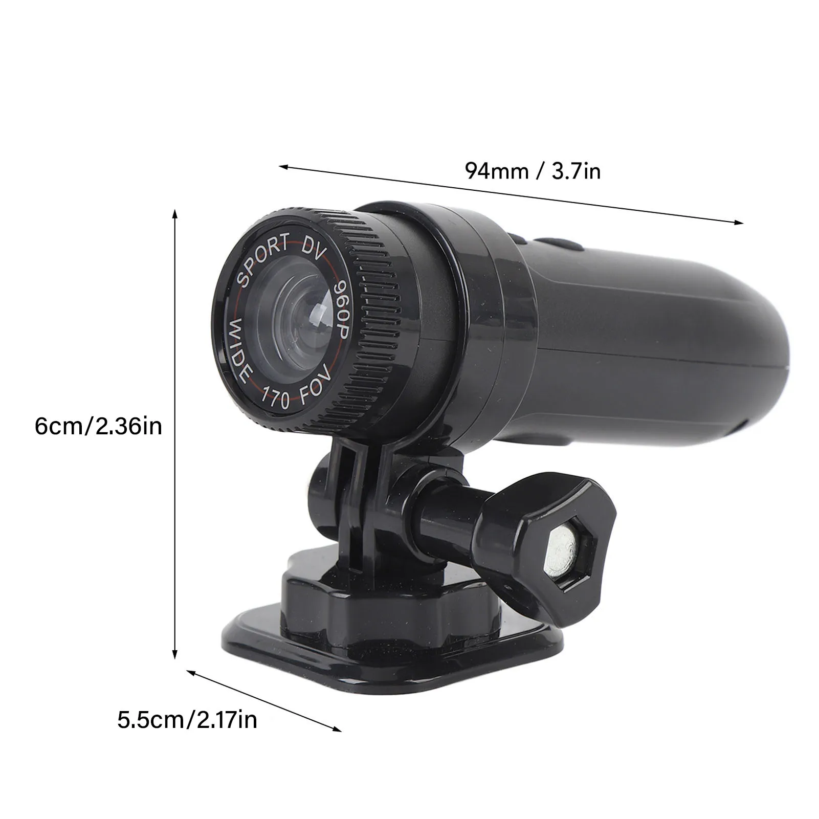 كاميرا فيديو DV للدراجة مدمجة بزاوية واسعة 170 درجة محمولة IP67 مقاومة للماء 1280X960 كاميرا DV رياضية متعددة الاستخدامات للخوذة #4