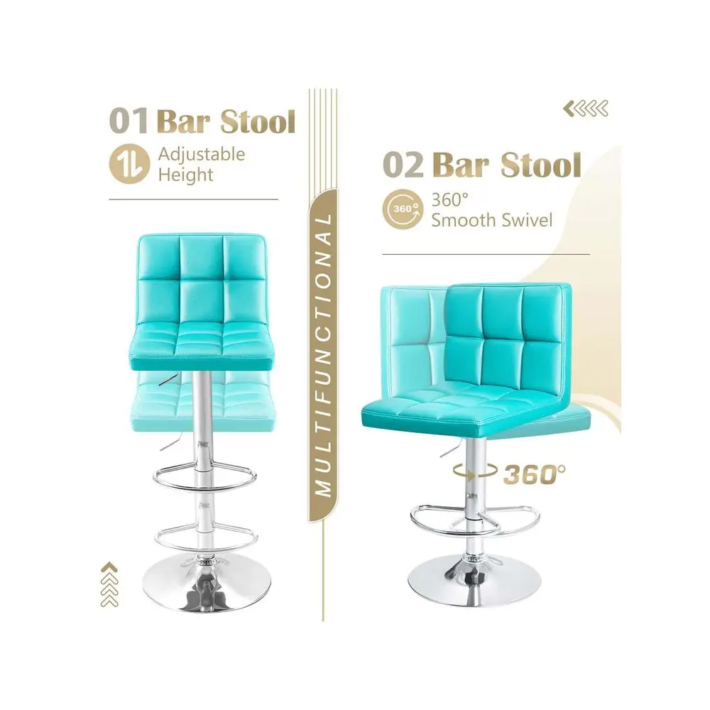 

Bar Stools Sillas Para Barra AltaModern Bar Stools PU Leather Adjustable Swivel Barstools, Armless Hydraulic Kitchen Counter Bar