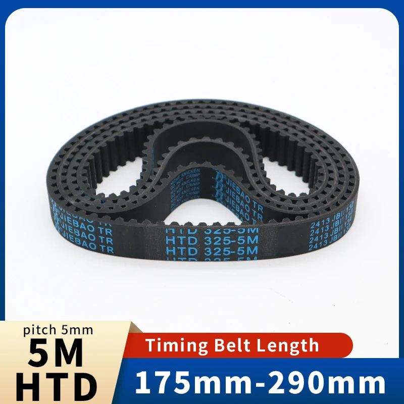 

HTD5M Tming Belt Length 175 180 185 200 205 210 215 220 225 230 235 240 245 250 255 260 265 270 275 280 285 290mm HTD 5M Belt 5M