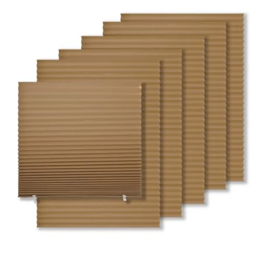 

6 Pack Temporary out Paper Shades for Windows, Paper Pleated Blinds with Adhesive, No Tools No Drilling Free Cut Size Temporary