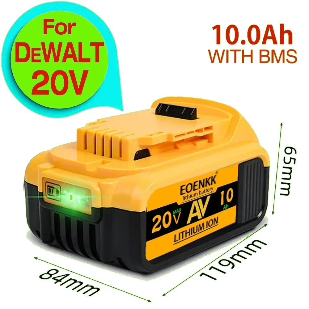 New DCB200 20V 10.0Ah15.0Ah Lithium Replacement Battery For Dewalt 18V DCB184 DCB200 DCB182 DCB180 DCB181 DCB182 DCB201 DCB206