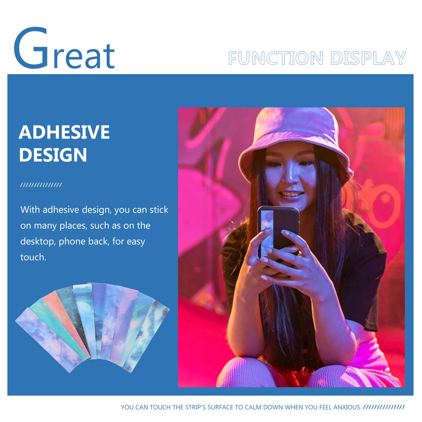 

10 Pcs Stress Anti-Pressure Sticker Calming Strips Anti-stress Student Stickers for Adults