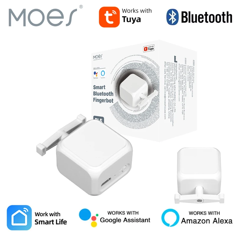 

MOES Tuya Smart Bluetooth Finger Robot Warp Кнопка переключения Приложение Smart Life с голосовым управлением через Alexa, Google Assistant